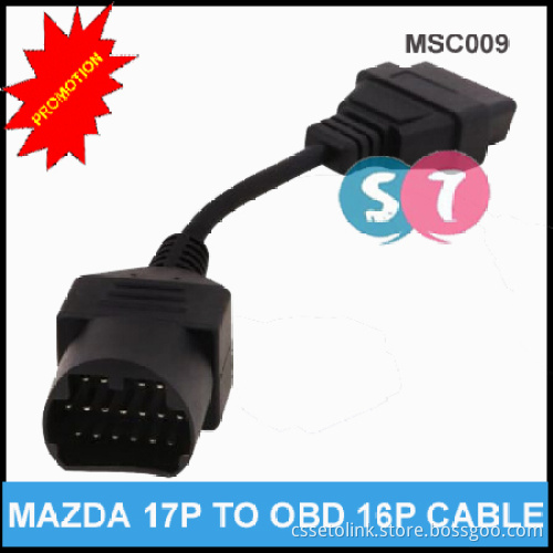 17 Pin to OBD OBDII 16 Pin Cable for Mazda Diagnostic Adapter Cable Male to Female Extension Cable